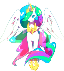 Size: 900x1000 | Tagged: safe, artist:tsukimei99, princess celestia, alicorn, pony, g4, female, pixiv, simple background, solo, white background