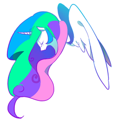 Size: 800x850 | Tagged: safe, artist:tsukimei99, princess celestia, alicorn, pony, g4, eyes closed, female, pixiv, simple background, solo, white background