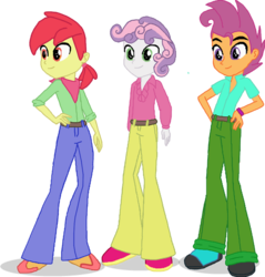 Size: 1000x1046 | Tagged: safe, artist:markiz93, artist:selenaede, apple bloom, scootaloo, sweetie belle, equestria girls, g4, applebuck, cutie mark crusaders, equestria guys, male, rule 63, scooteroll, silver bell, simple background, transparent background, trio