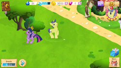 Size: 1280x720 | Tagged: safe, gameloft, comet tail, dance fever, truffle shuffle, twilight sparkle, alicorn, pony, g4, female, male, mare, ponyville, ship:cometlight, shipping, stallion, straight, twilight sparkle (alicorn)