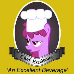 Size: 1500x1500 | Tagged: safe, berry punch, berryshine, g4, an excellent parody, ashens, blushing, chef, chef excellence, drunk, female, meme, solo