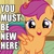 Size: 600x600 | Tagged: safe, edit, edited screencap, screencap, scootaloo, pegasus, pony, bloom & gloom, g4, my little pony: friendship is magic, caption, cropped, cute, cutealoo, female, filly, foal, image macro, looking at you, meme, open mouth, reaction image, smiling, solo, spread wings, you must be new here