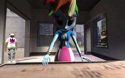 Size: 1280x800 | Tagged: safe, rainbow dash, equestria girls, g4, 3d, chica, crossover, faic, five nights at freddy's, gmod, grand theft auto, gta v, i am wildcat, smiling