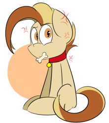Size: 1203x1363 | Tagged: safe, artist:befishproductions, oc, oc only, oc:pan sizzle, bone, collar, simple background, solo, transparent background