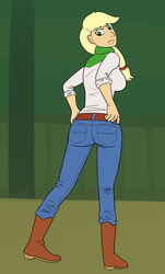 Size: 1211x2000 | Tagged: safe, artist:someguy88, applejack, equestria girls, g4, applebutt, clothes, humanized, jeans