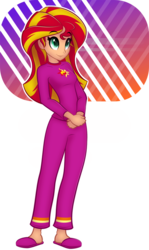 Size: 565x945 | Tagged: safe, artist:ctb-36, sunset shimmer, equestria girls, g4, my little pony equestria girls: rainbow rocks, clothes, cute, female, pajamas, shimmerbetes, slippers, solo