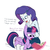 Size: 1000x1000 | Tagged: safe, artist:aa, rarity, twilight sparkle, pony, equestria girls, g4, book, cute, dialogue, funny, magic, petting, reading, telekinesis