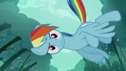 Size: 512x288 | Tagged: safe, screencap, rainbow dash, g4, sleepless in ponyville, animated, female, loop, solo