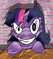 Size: 764x842 | Tagged: safe, artist:excelhedge, twilight sparkle, g4, crazy face, faic, female, solo, twilight snapple