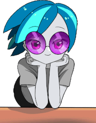 Size: 700x900 | Tagged: safe, artist:quizia, dj pon-3, vinyl scratch, equestria girls, g4, alternate hairstyle, animated, cute, female, looking at you, quizia is trying to murder us, simple background, solo, transparent background, vinylbetes