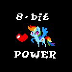 Size: 150x150 | Tagged: safe, artist:pix3m, derpibooru exclusive, rainbow dash, pegasus, pony, g4, female, heart, pixel art, solo, sprite