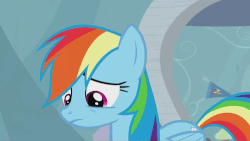Size: 500x281 | Tagged: safe, screencap, rainbow dash, g4, tanks for the memories, animated, discovery family, discovery family logo, evil smile, faic, female, gif, how the grinch stole christmas, rainbow grinch, rubbing hooves, smiling, solo, the grinch
