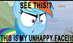 Size: 1024x600 | Tagged: safe, screencap, rainbow dash, g4, tanks for the memories, do i look angry, faic, rage