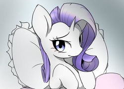 Size: 599x428 | Tagged: safe, artist:skippy_the_moon, rarity, g4, cute, looking at you, pillow