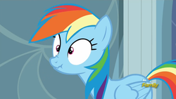 Size: 1920x1080 | Tagged: safe, screencap, rainbow dash, g4, tanks for the memories, female, scrunchy face, solo
