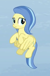 Size: 379x577 | Tagged: safe, screencap, sunshower, pegasus, pony, g4, tanks for the memories, background pony, cropped, female, flying, mare, solo