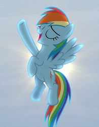 Size: 815x1045 | Tagged: safe, screencap, rainbow dash, g4, tanks for the memories, female, flying, solo