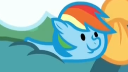 Size: 365x207 | Tagged: safe, screencap, rainbow dash, g4, my little pony: friendship is magic, tanks for the memories, clothes, dashie slippers