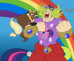 Size: 2701x2245 | Tagged: safe, artist:pyc-art, oc, oc only, barely pony related, broly, brony, dragon ball, dragon ball z, high res, non-mlp oc