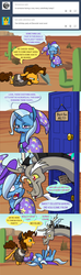 Size: 1280x4315 | Tagged: safe, artist:grandpalove, cheese sandwich, discord, trixie, pony, unicorn, ask trixie and cheese, g4, comic, female, mare, tumblr