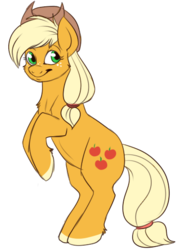 Size: 372x512 | Tagged: safe, artist:lulubell, applejack, g4, female, simple background, solo, transparent background