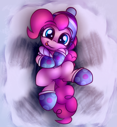 Size: 2300x2500 | Tagged: safe, artist:heavymetalbronyyeah, pinkie pie, earth pony, pony, g4, tanks for the memories, cute, diapinkes, female, high res, hnnng, snow angel, solo, winter outfit