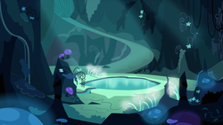 Size: 5333x3000 | Tagged: safe, artist:kooner-cz, background, cave, cave pool, high res, mirror pool, mushroom, no pony, vector