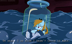 Size: 500x306 | Tagged: safe, edit, rainbow dash, g4, tanks for the memories, alice in wonderland, crying, disney, female, image macro, meme, meta, solo