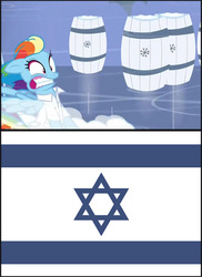Size: 558x768 | Tagged: safe, edit, edited screencap, screencap, rainbow dash, pegasus, pony, g4, tanks for the memories, adventure in the comments, comparison, conspiracy, israel, op is a duck, star of david, weather factory, weather factory uniform