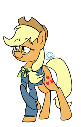 Size: 420x655 | Tagged: safe, artist:chibadeer, applejack, g4, tanks for the memories, clothes, coat, female, jacket, neckerchief, simple background, solo