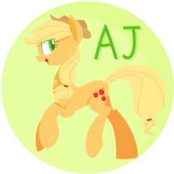 Size: 2000x2000 | Tagged: safe, artist:yaco, applejack, earth pony, pony, g4, cowboy hat, cutie mark, female, hat, high res, lineless, mare, open mouth, profile, solo