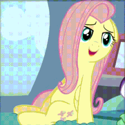 Size: 528x528 | Tagged: safe, screencap, fluttershy, g4, tanks for the memories, animated, female, lidded eyes