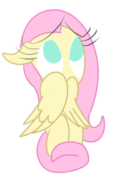 Size: 452x684 | Tagged: safe, artist:mr-degration, fluttershy, g4, covering, cute, female, floppy ears, hiding, scared, shy, solo, wings
