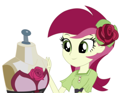 Size: 2534x1934 | Tagged: safe, artist:sketchmcreations, roseluck, equestria girls, g4, life is a runway, my little pony equestria girls: rainbow rocks, clothes, female, flower, inkscape, simple background, solo, transparent background, vector