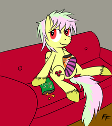 Size: 1280x1440 | Tagged: safe, artist:frecklesfanatic, oc, oc only, oc:pixel gum, couch, dewrito