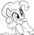 Size: 388x400 | Tagged: safe, artist:dotkwa, pinkie pie, g4, female, grayscale, monochrome, solo