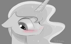 Size: 1280x801 | Tagged: safe, artist:darkflame75, princess luna, lunadoodle, g4, blushing, female, solo