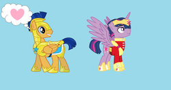 Size: 11736x6176 | Tagged: safe, flash sentry, twilight sparkle, alicorn, pony, g4, absurd resolution, dusk shine, gay, male, prince dusk, rule 63, ship:flashlight, ship:flashshine, shipping, twilight sparkle (alicorn)