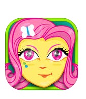 Size: 169x196 | Tagged: safe, fluttershy, equestria girls, g4, app icon, app store, bootleg, flash game, jpg artifacts, nightmare fuel, the horror