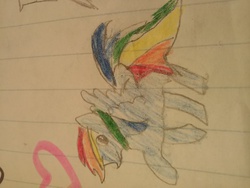 Size: 1280x960 | Tagged: safe, artist:mad moshing metal maniac, rainbow dash, g4, female, lined paper, solo, traditional art