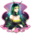 Size: 1668x1854 | Tagged: safe, artist:koveliana, queen chrysalis, human, g4, chromatic aberration, cleavage, female, horn, horned humanization, humanized, solo