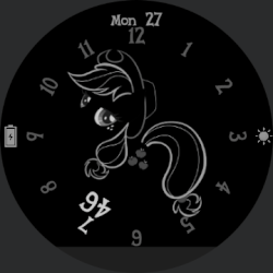 Size: 360x360 | Tagged: safe, applejack, g4, android wear, animated, female, smartwatch, stock vector, watch, watchface