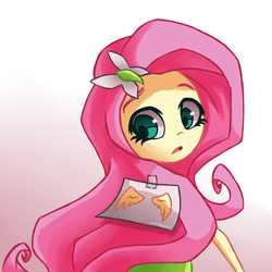 Size: 1000x1000 | Tagged: safe, artist:oathkeeper21, fluttershy, equestria girls, g4, drawing, female, looking back, open mouth, solo, tape, wings