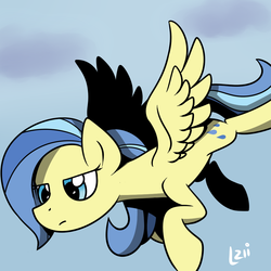 Size: 1024x1024 | Tagged: safe, artist:elzielai, sunshower, pegasus, pony, g4, tanks for the memories, solo