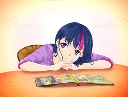 Size: 1000x754 | Tagged: safe, artist:d-tomoyo, twilight sparkle, human, g4, female, humanized, solo