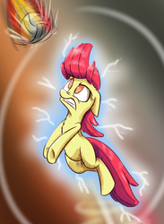 Size: 730x1000 | Tagged: safe, artist:heir-of-rick, apple bloom, daily apple pony, g4, female, solo, volleyball