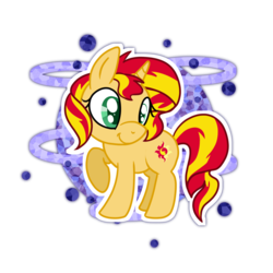 Size: 1024x1024 | Tagged: safe, artist:kazziepones, sunset shimmer, pony, unicorn, g4, chibi, female, simple background, solo, transparent background