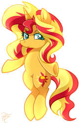 Size: 1122x1718 | Tagged: safe, artist:php92, sunset shimmer, pony, unicorn, g4, female, looking at you, smiling, solo, underhoof