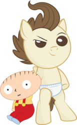 Size: 3088x5019 | Tagged: safe, artist:civwub, pound cake, g4, baby, diaper, family guy, male, plushie, simple background, smirk, stewie griffin, transparent background, vector