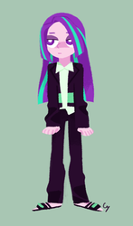 Size: 880x1500 | Tagged: safe, artist:magneticskye, aria blaze, equestria girls, g4, alternate clothes, alternate hairstyle, clothes, female, lineless, loose hair, simple background, solo